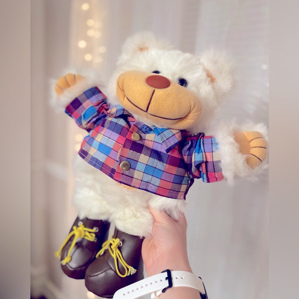 Vintage white teddy bear plush